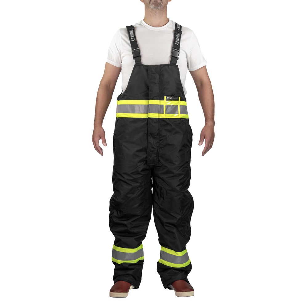 Coveralls & Overalls; Garment Style: General Purpose, Overalls; Size: 2X-Large; Color: Black, Fluorescent Yellow-Green; Material: 420D Polyurethane Coated Nylon, Polyester; Hazardous Protection Level: Non-Hazardous; Ankle Style: Open