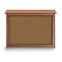 Enclosed Bulletin Board: 52" Wide, 40" High, Cork, Tan