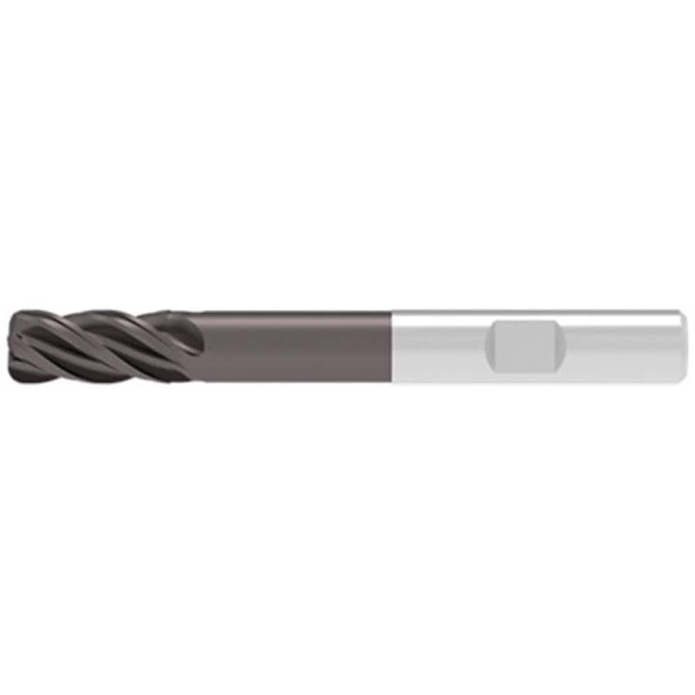 Corner Radius End Mill: 20.00 mm Dia, 42.00 mm LOC, 0.30 mm Radius, 4 Flute, Solid Carbide