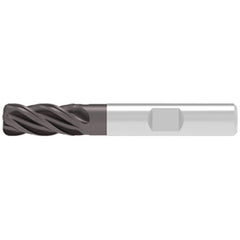 Corner Radius End Mill: 20.00 mm Dia, 41.00 mm LOC, 0.10 mm Radius, 4 Flute, Solid Carbide