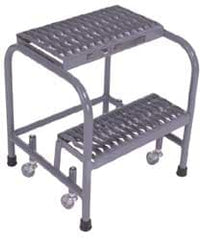 Steel Rolling Ladder: 20" Platform, 2 Step