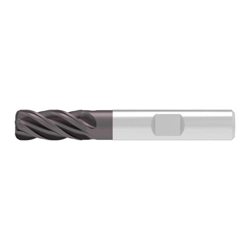 Corner Radius End Mill: 16.00 mm Dia, 32.00 mm LOC, 1.60 mm Radius, 4 Flute, Solid Carbide