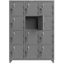 3-Wide Locker: 54" Wide, 75" High, Electronic Lock