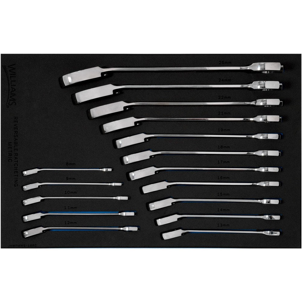 Combination Wrench Set: 16 Pc, Metric