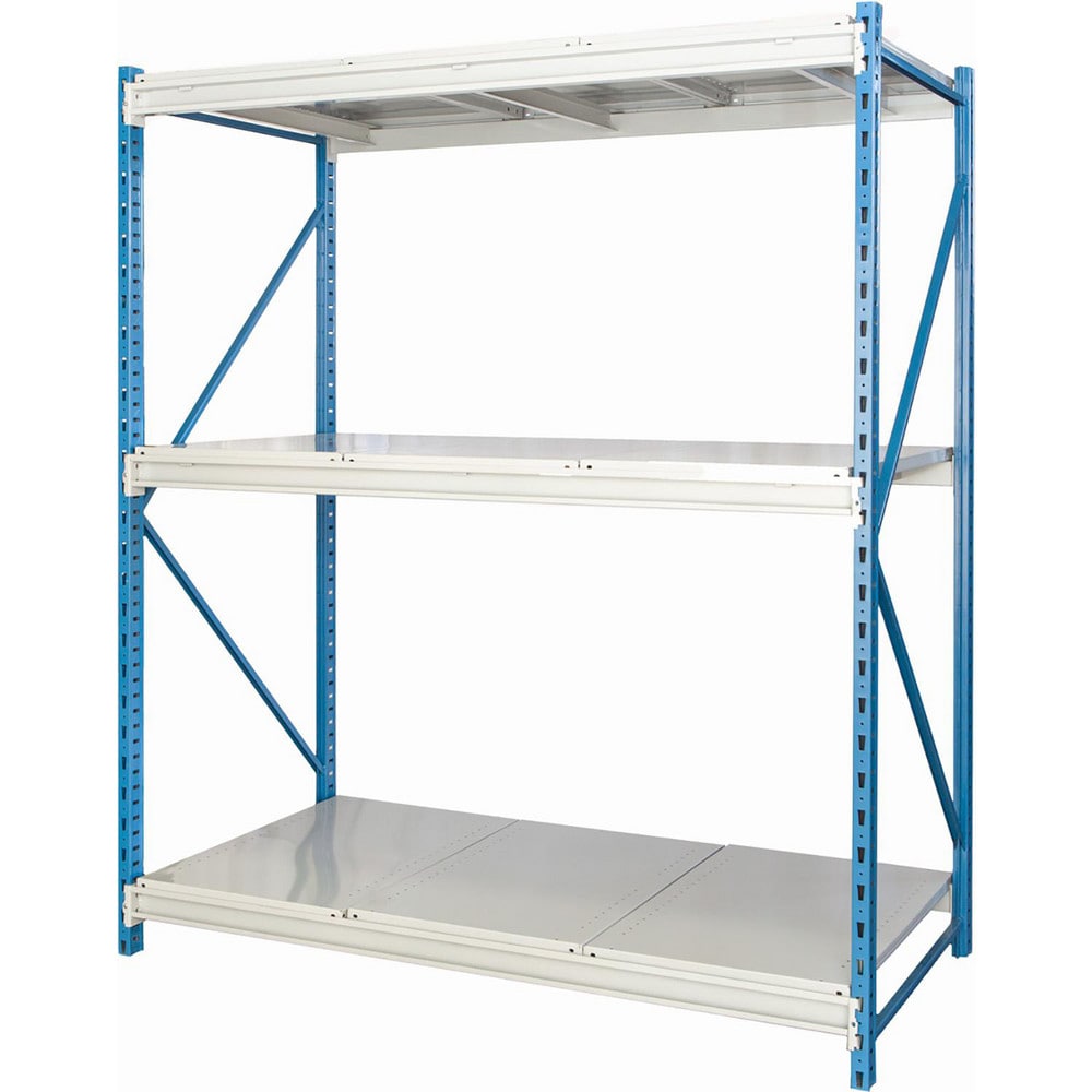 Storage Racks; Rack Type: Bulk Rack Starter Unit; Overall Width (Inch): 72; Overall Height (Inch): 123; Overall Depth (Inch): 48; Material: Steel; Color: Marine Blue, Light Gray; Finish: Powder Coated