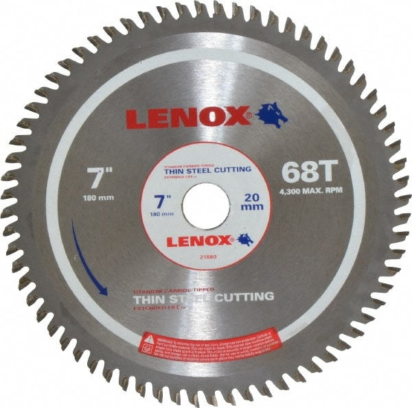 Wet & Dry Cut Saw Blade: 7" Dia, 20" Arbor Hole, 68 Teeth