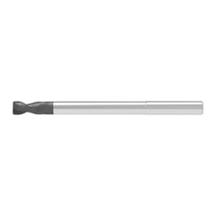 Corner Radius End Mill: 10.00 mm Dia, 25.00 mm LOC, 1.00 mm Radius, 2 Flute, Solid Carbide