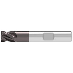 Corner Chamfer End Mill: 12.00 mm Dia, 16.00 mm LOC, 4 Flute, 0.30 mm Chamfer Width, Solid Carbide