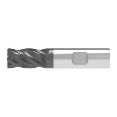 Corner Chamfer End Mill: 12.00 mm Dia, 16.00 mm LOC, 4 Flute, 0.30 mm Chamfer Width, Solid Carbide