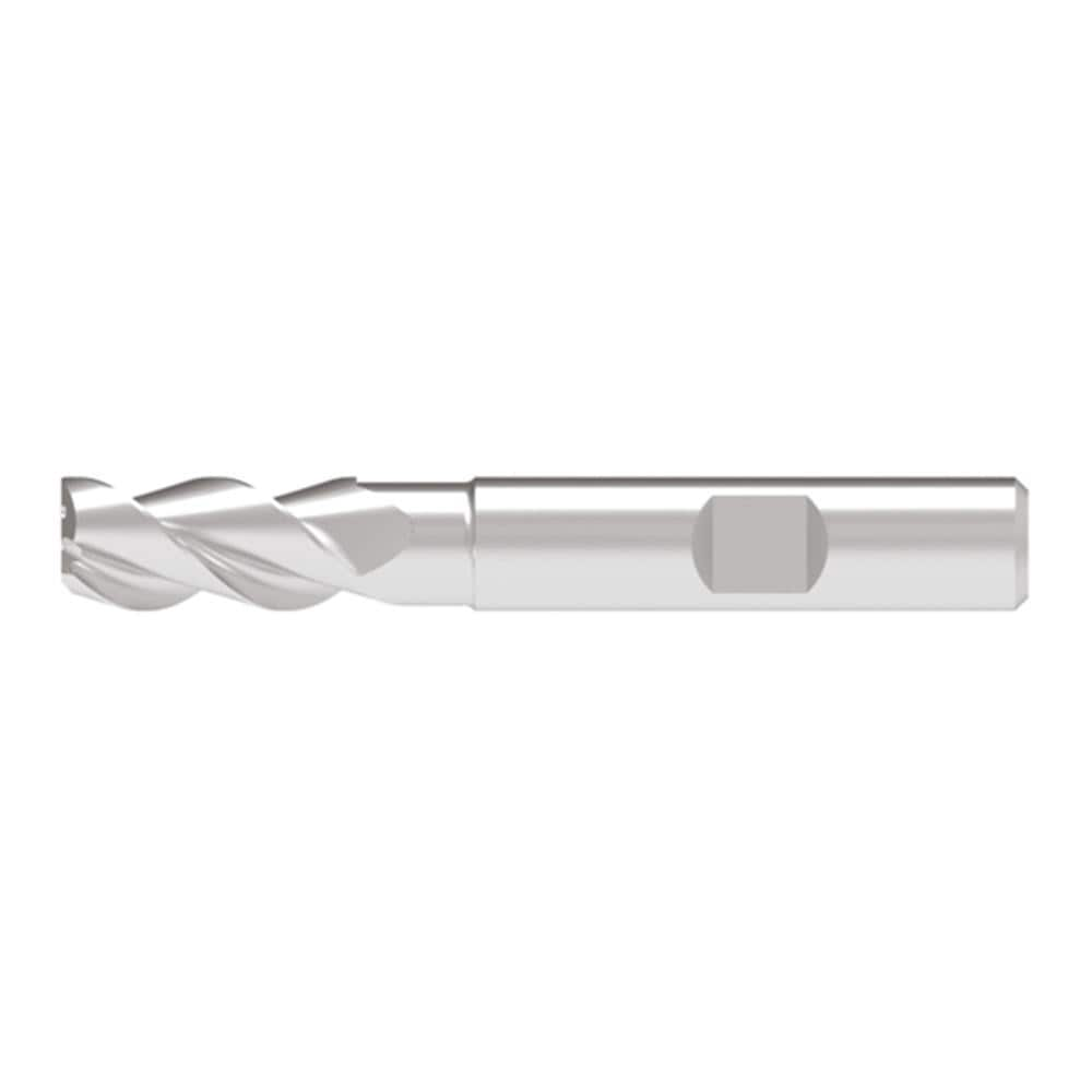 Corner Radius End Mill: 16.00 mm Dia, 33.00 mm LOC, 4.00 mm Radius, 3 Flute, Solid Carbide