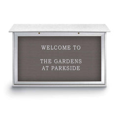 Enclosed Letter Board: 45" Wide, 30" High, Fabric, Gray