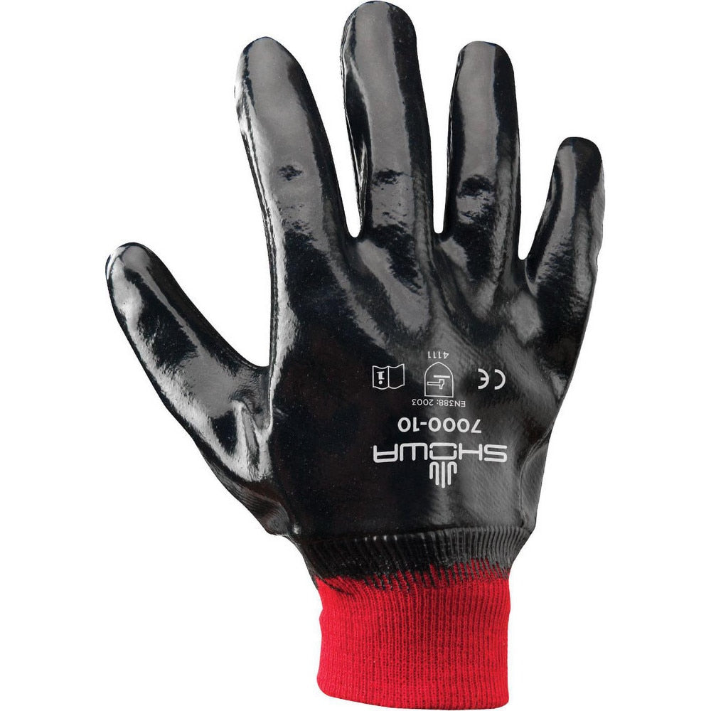 Work Gloves: SHOWA 7000, Nitrile-Coated Nitrile/Cotton, General Purpose