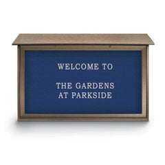 Enclosed Letter Board: 45" Wide, 30" High, Laminate, Blue