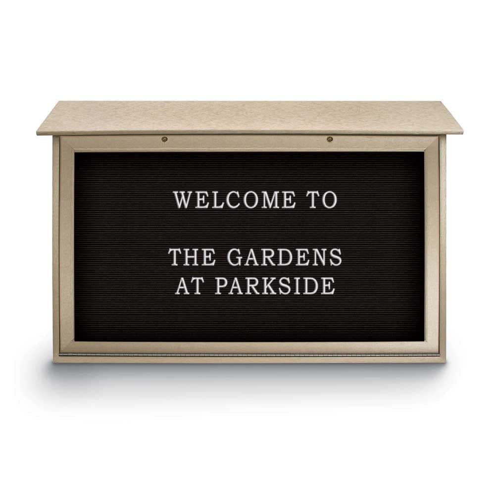 Enclosed Letter Board: 45" Wide, 30" High, Laminate, Black