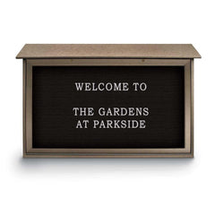 Enclosed Letter Board: 45" Wide, 30" High, Laminate, Black