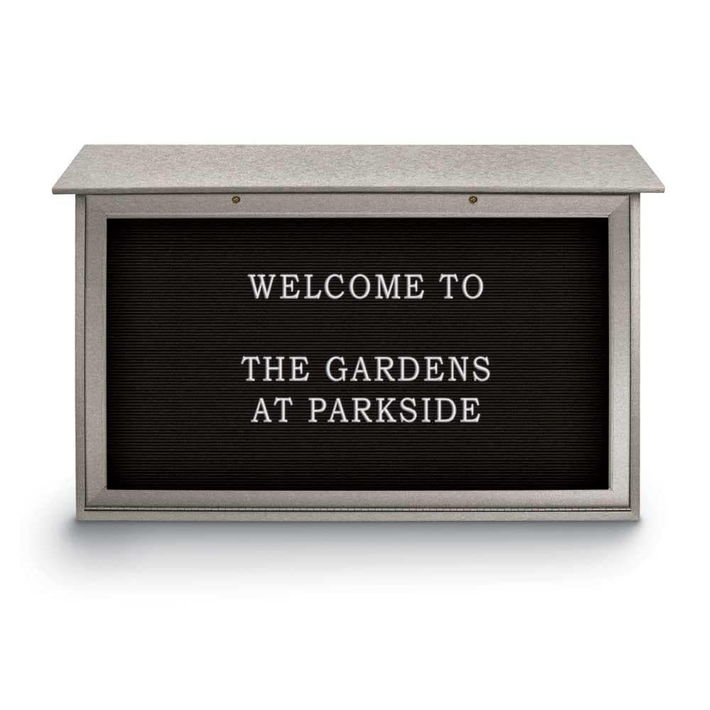 Enclosed Letter Board: 45" Wide, 30" High, Laminate, Black