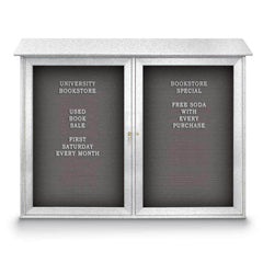 Enclosed Letter Board: 45" Wide, 36" High, Fabric, Gray