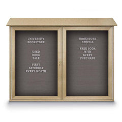 Enclosed Letter Board: 45" Wide, 36" High, Fabric, Gray