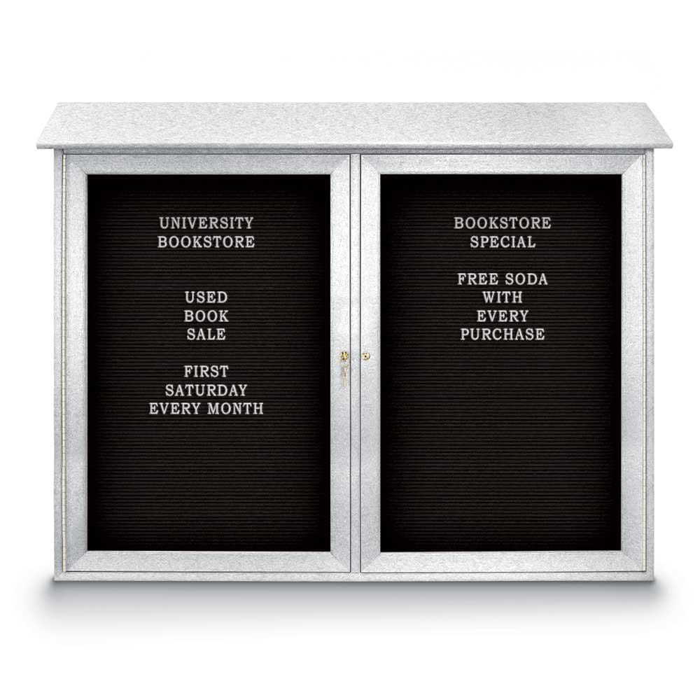 Enclosed Letter Board: 45" Wide, 36" High, Laminate, Black