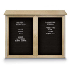 Enclosed Letter Board: 45" Wide, 36" High, Laminate, Black