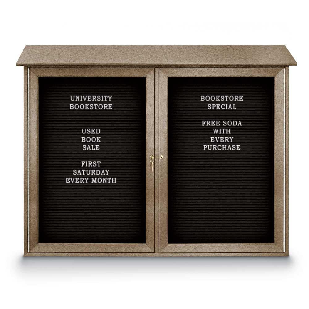 Enclosed Letter Board: 45" Wide, 36" High, Laminate, Black