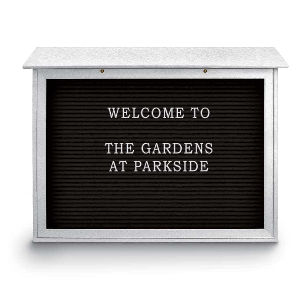 Enclosed Letter Board: 45" Wide, 36" High, Laminate, Black