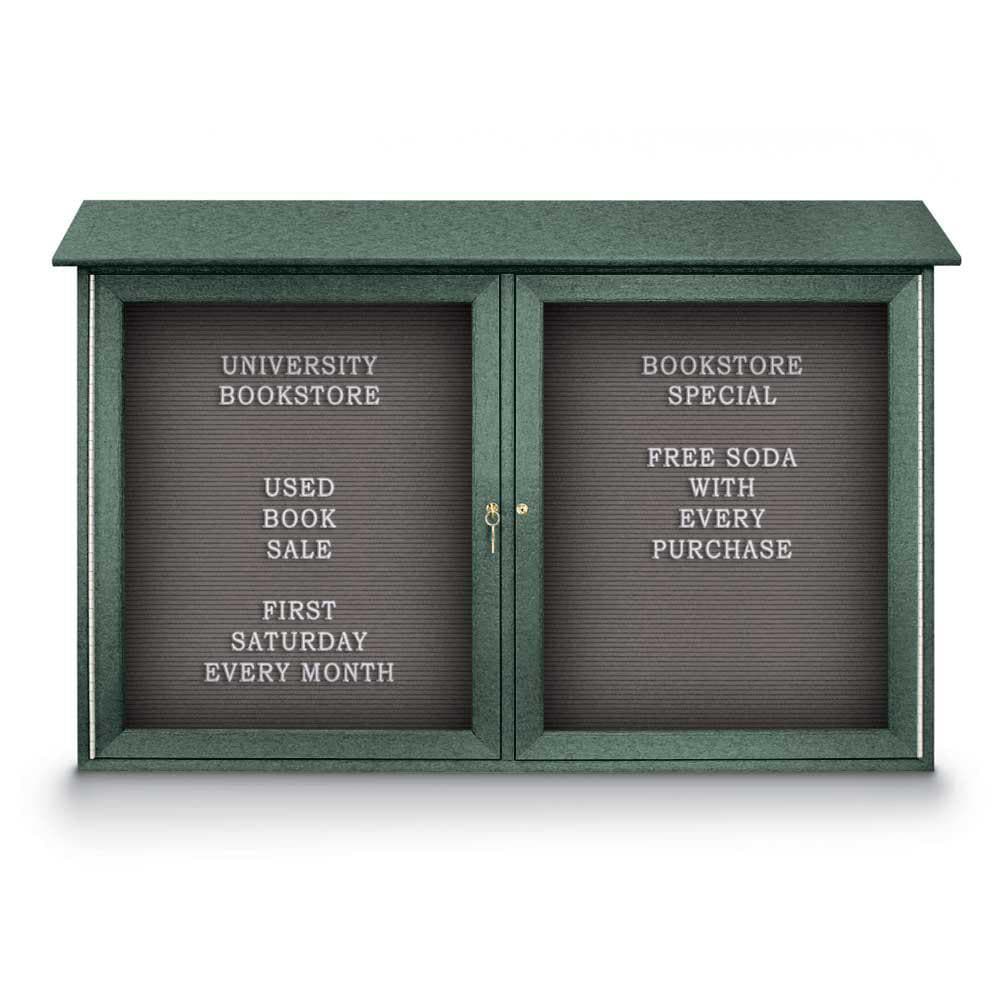 Enclosed Letter Board: 45" Wide, 30" High, Fabric, Gray