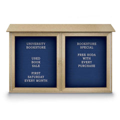 Enclosed Letter Board: 45" Wide, 30" High, Laminate, Blue