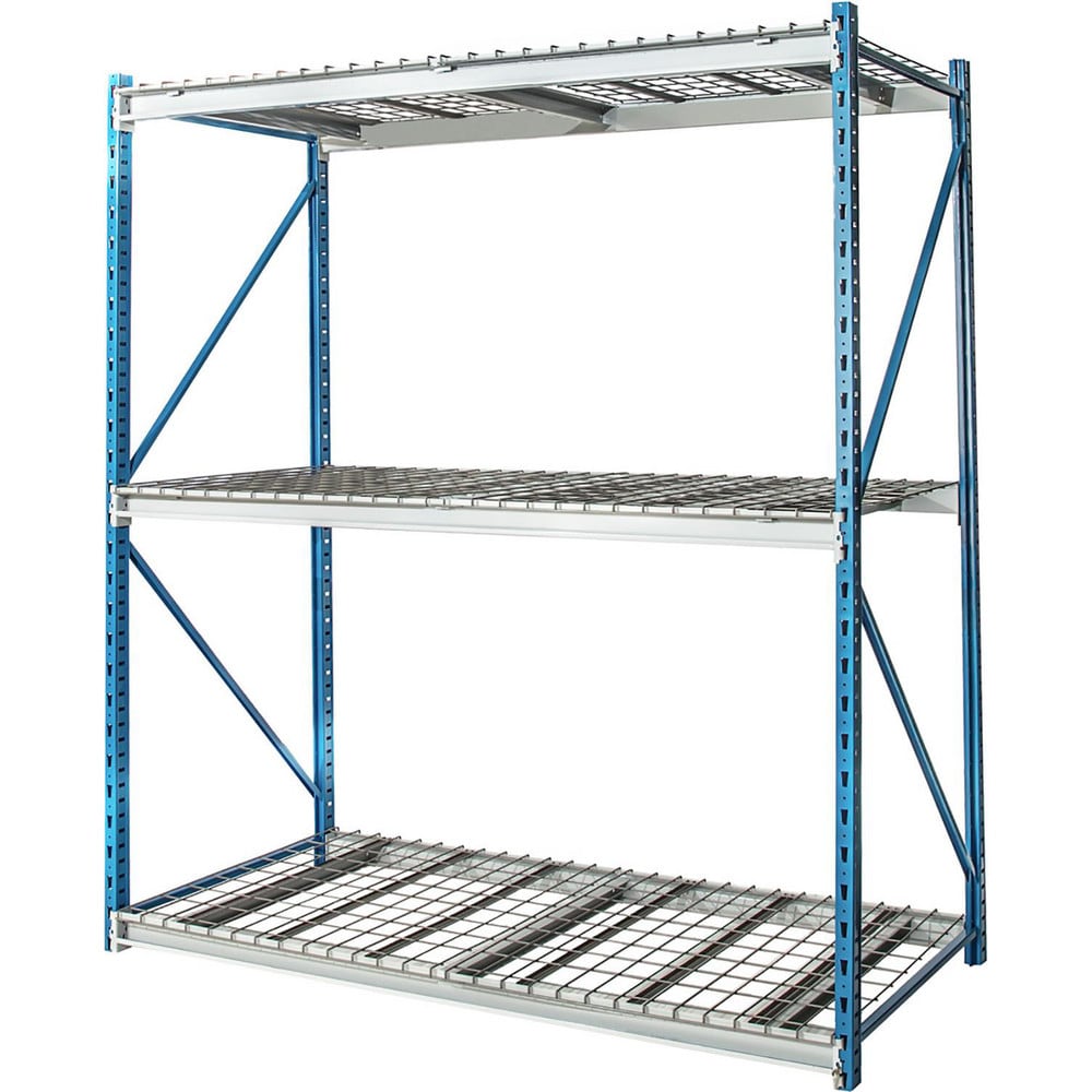 Storage Racks; Rack Type: Bulk Rack Starter Unit; Overall Width (Inch): 72; Overall Height (Inch): 87; Overall Depth (Inch): 24; Material: Steel; Color: Marine Blue, Light Gray; Finish: Powder Coated