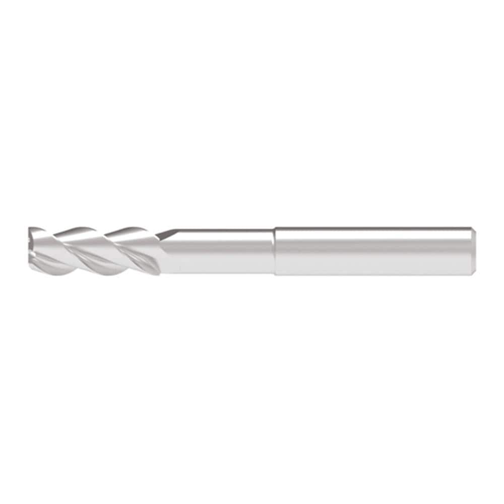 Corner Radius End Mill: 8.00 mm Dia, 21.00 mm LOC, 2.00 mm Radius, 3 Flute, Solid Carbide