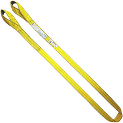 Twisted Eye & Eye, Type 4 Web Sling: 3' Long, 3" Wide, 4800 lb Vertical Capacity, Nylon