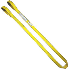 Flat Eye & Eye, Type 3 Web Sling: 12' Long, 3" Wide, 9300 lb Vertical Capacity, Nylon