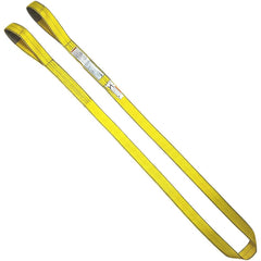 Flat Eye & Eye, Type 3 Web Sling: 12' Long, 4" Wide, 6400 lb Vertical Capacity, Polyester