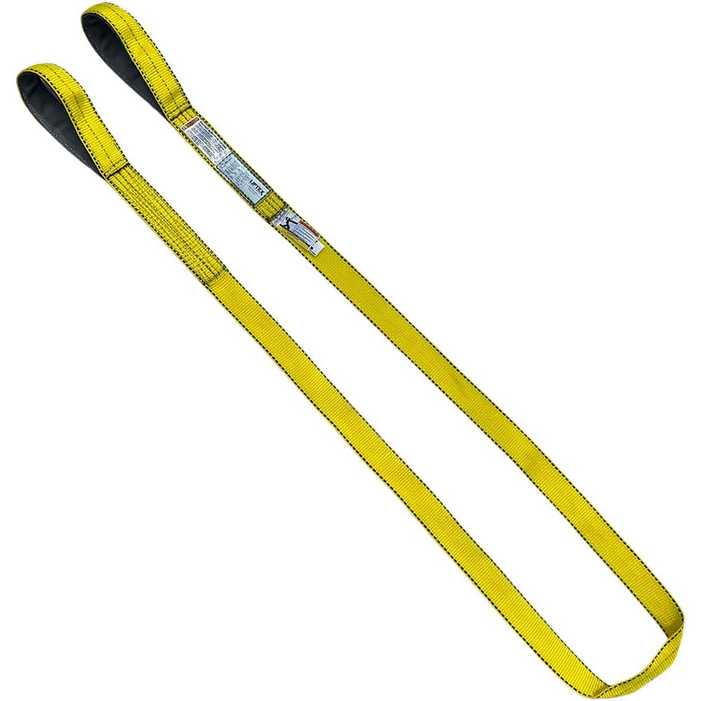 Flat Eye & Eye, Type 3 Web Sling: 14' Long, 3" Wide, 4800 lb Vertical Capacity, Nylon