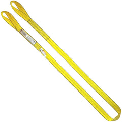 Twisted Eye & Eye, Type 4 Web Sling: 8' Long, 3" Wide, 4800 lb Vertical Capacity, Nylon