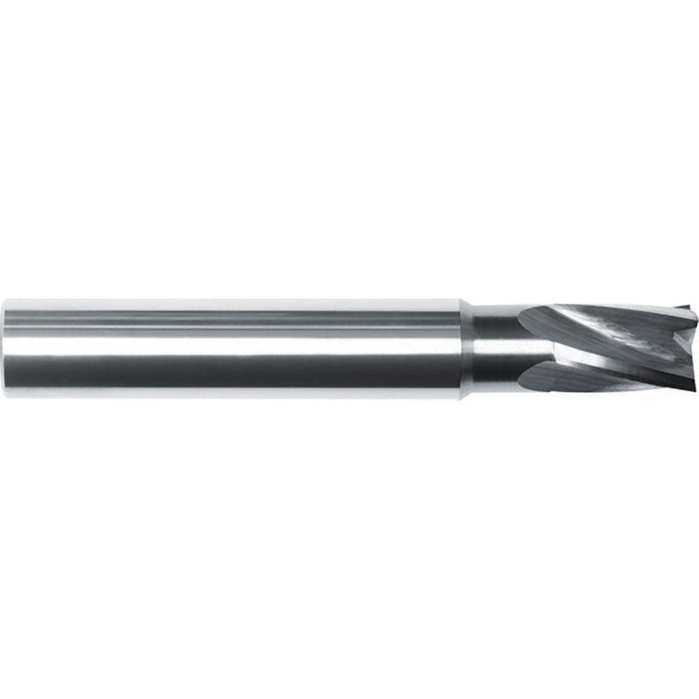 Corner Chamfer End Mill: 3/8" Dia, 1/2" LOC, 4 Flute, Solid Carbide