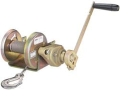 Manual Winch: Lifting, 1000 lb Line Pull Capacity, 250' Cable, 3/16" Cable Dia