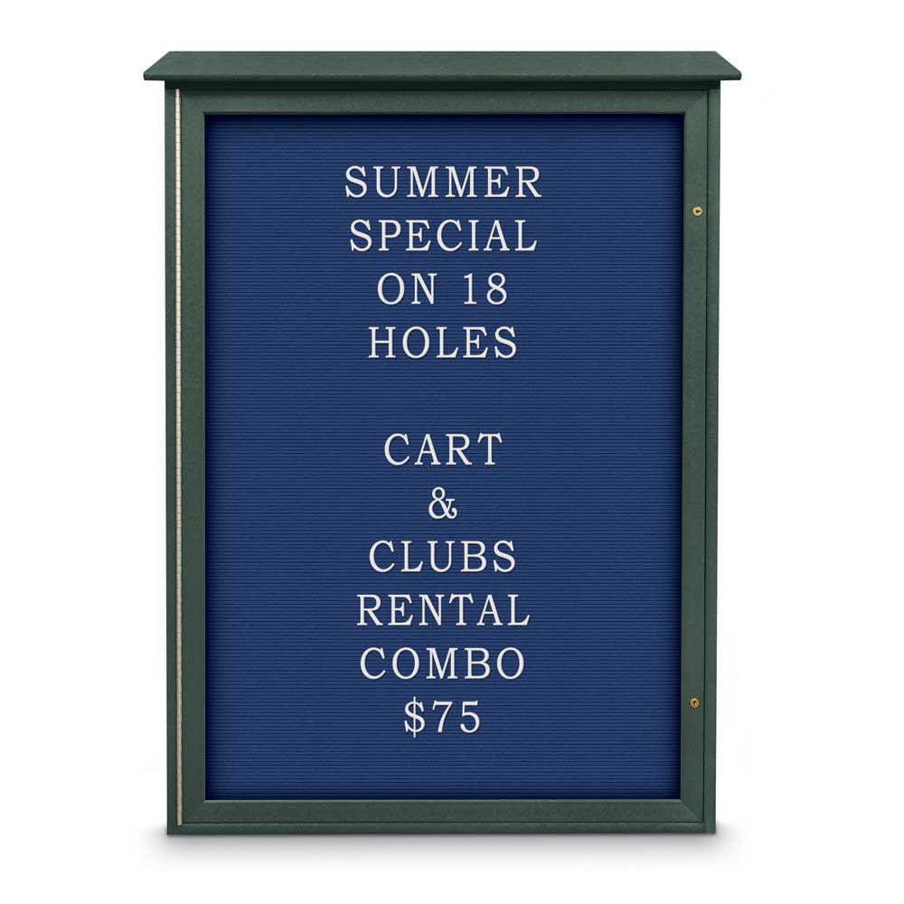 Enclosed Letter Board: 54" Wide, 38" High, Laminate, Blue