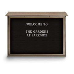 Enclosed Letter Board: 52" Wide, 40" High, Laminate, Black