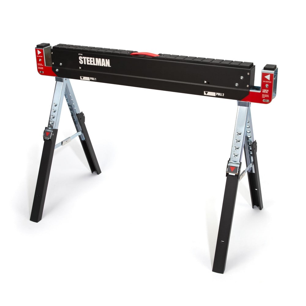 Heavy-Duty Use Workbench: 42" Wide, Gray & Red