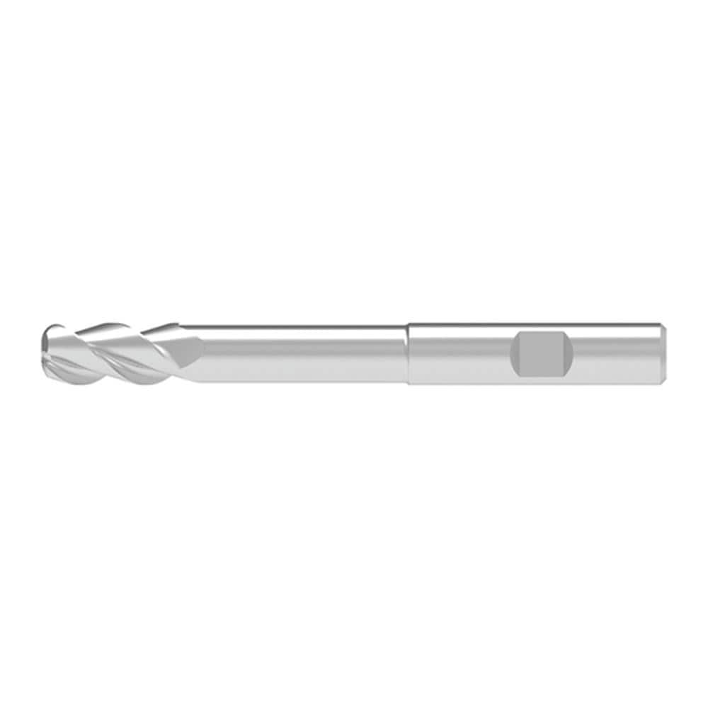Corner Radius End Mill: 4.00 mm Dia, 10.50 mm LOC, 1.00 mm Radius, 3 Flute, Solid Carbide