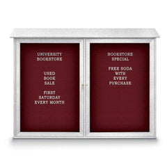 Enclosed Letter Board: 52" Wide, 40" High, Fabric, Berry