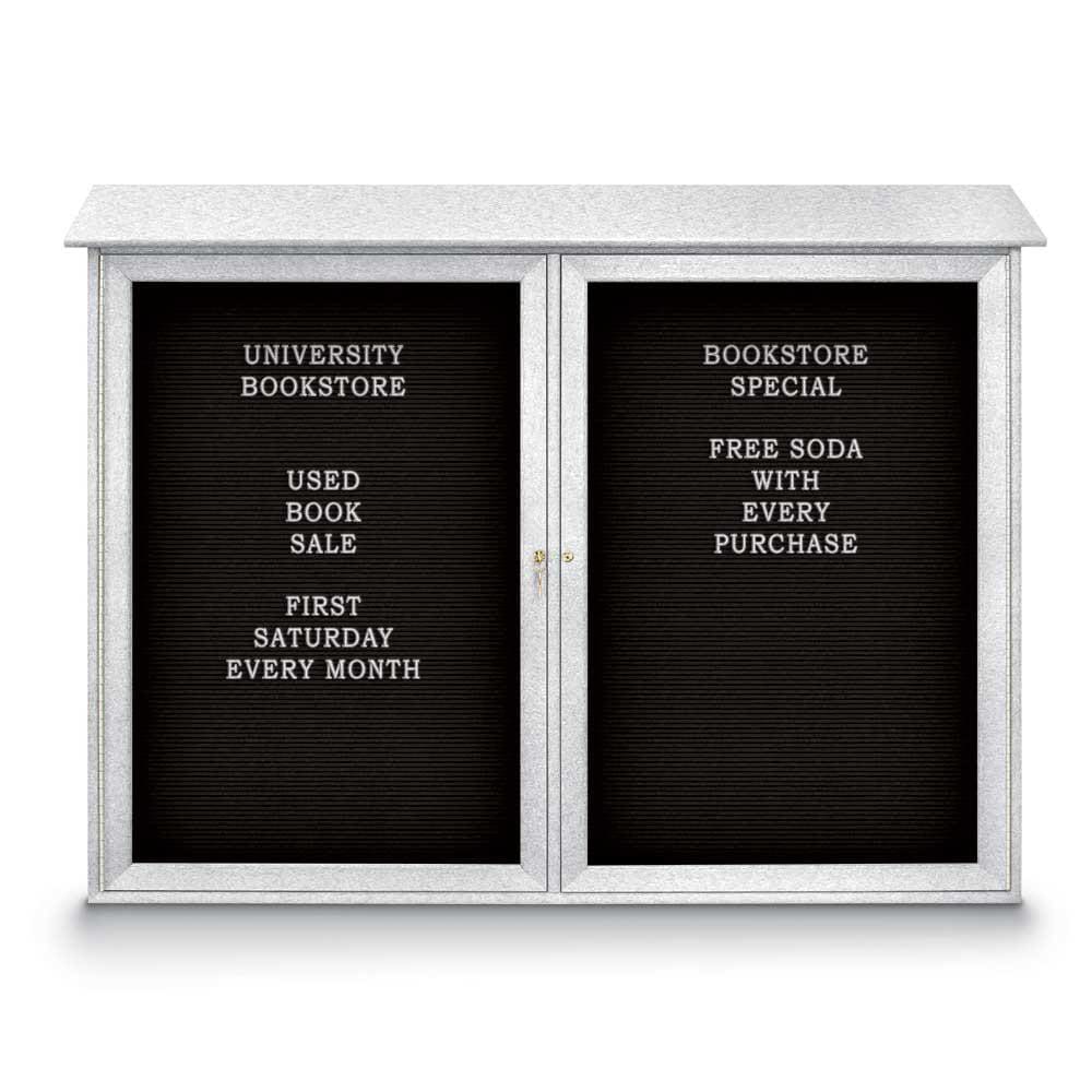 Enclosed Letter Board: 52" Wide, 40" High, Laminate, Black