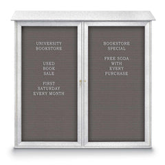 Enclosed Letter Board: 48" Wide, 48" High, Fabric, Gray