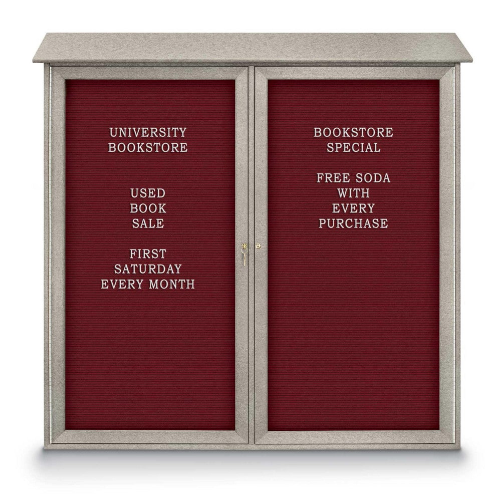 Enclosed Letter Board: 48" Wide, 48" High, Fabric, Berry