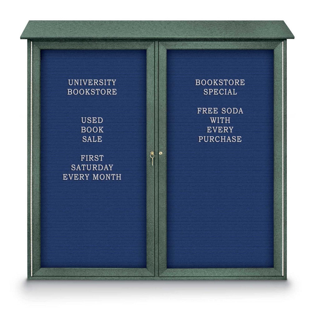 Enclosed Letter Board: 48" Wide, 48" High, Laminate, Blue