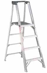 4 Step Aluminum Step Ladder: 375 lb Capacity