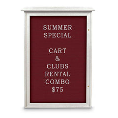 Enclosed Letter Board: 48" Wide, 32" High, Fabric, Berry