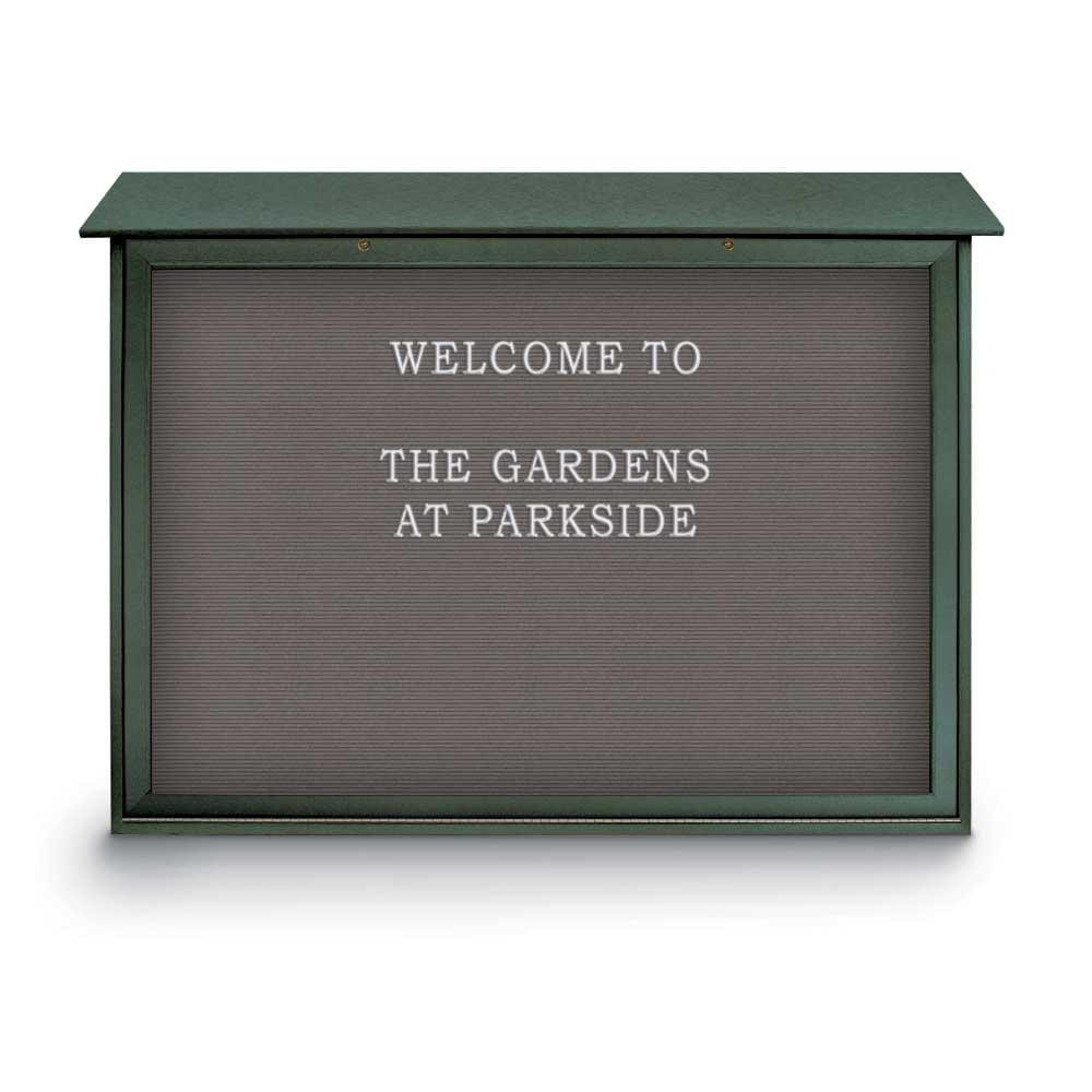 Enclosed Letter Board: 52" Wide, 40" High, Fabric, Gray