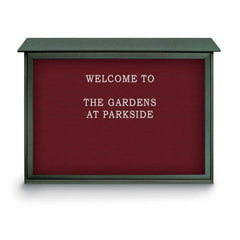 Enclosed Letter Board: 52" Wide, 40" High, Fabric, Berry